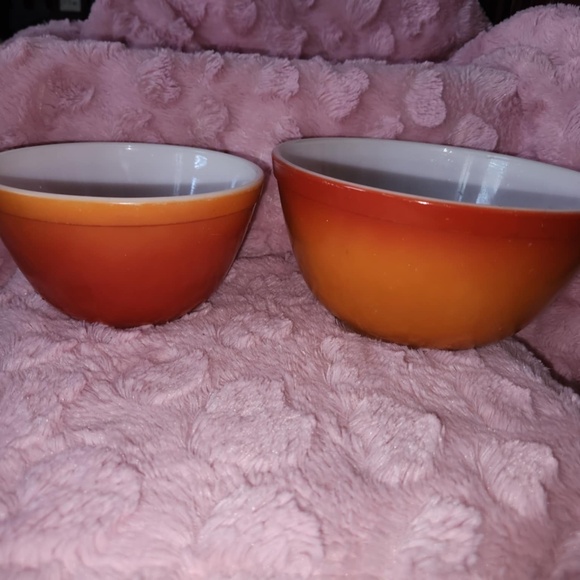 Pyrex vintage flame glow orange ombre glow bowls - Picture 4 of 4